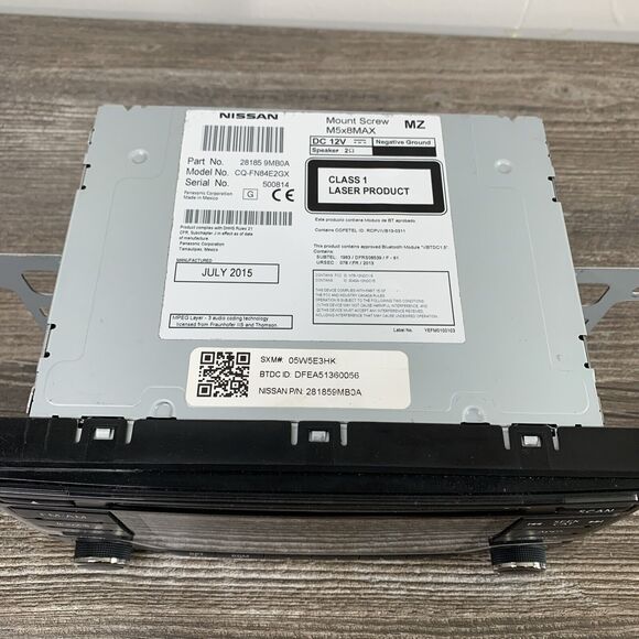 Nissan OEM XM Bluetooth VBTDC1.5” AM FM CQ-FN84E2GX, 281859MB0A CD **UNTESTED** - Picture 2 of 7